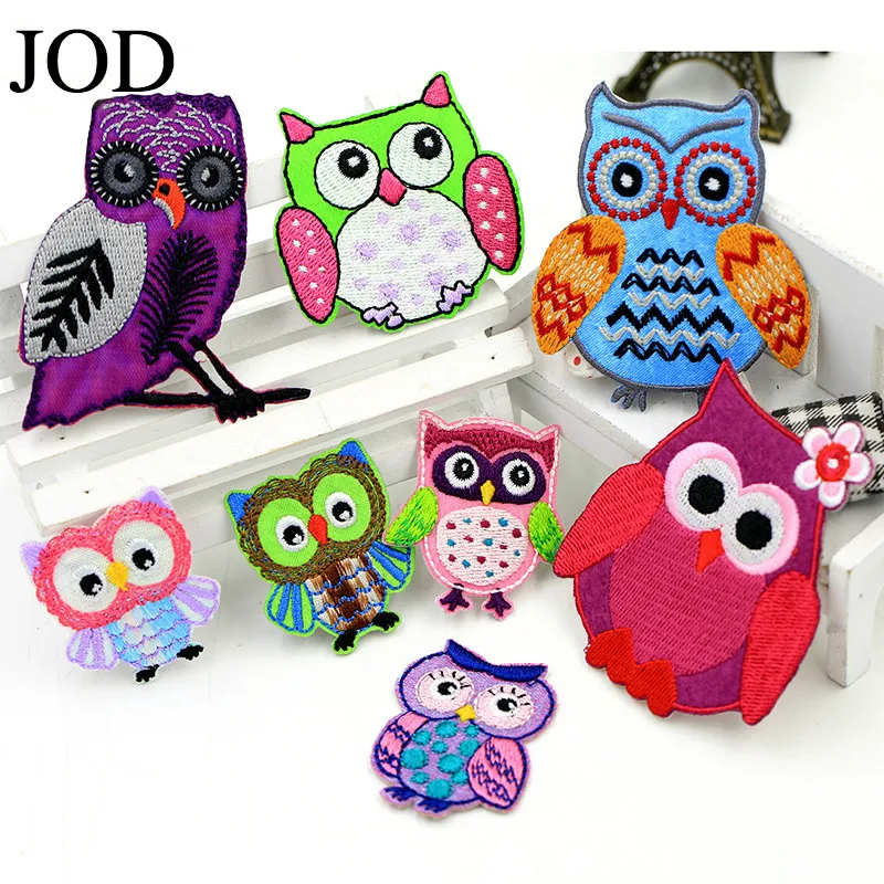 

JOD Owl Fabric Applique DIY Embroidery Brand Patches for Clothing,kids,jacket,dress,Cloth Stickers Iron on Sew on Bird Patch