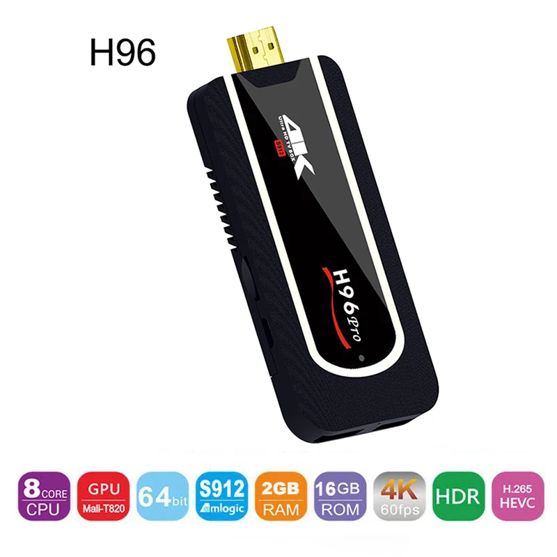 H96 Pro 4k tv Stick 2 Гб 16 Гб Netflix Android tv беспроводной HDMI ключ Восьмиядерный Amlogic S912 2,4G 5G Wifi Смарт Android Мини ПК