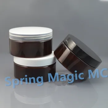 

NEW 200ml Brown Plastic Cream Jar,Empty cosmetic container 200g mask bottle,Dark ointment jar With White/Black Plastic Lid