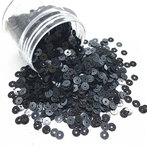 Glitter black 2000 шт блестки 4 мм блестки плоские круглые свободные поливинилхлоридные блестки DIY шитье Свадебные украшения Ремесло скрапбук DIY аксессуары - Цвет: Glitter black