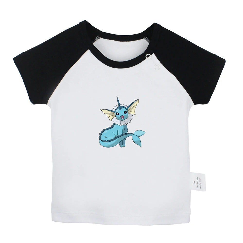 Белые футболки для новорожденных с рисунком Pokemon Venomoth Tauros weedle vaporeon Staryu Poliwag Ponyta; футболки с короткими рукавами для малышей