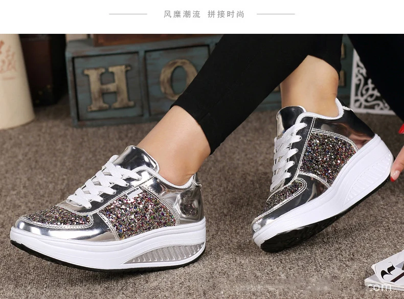 Зима 2018 Высокое Увеличение встряска Женская Обувь Sapato De фитнес обувь Zapatos De Mujer износостойкая спортивные кроссовки Sapatos