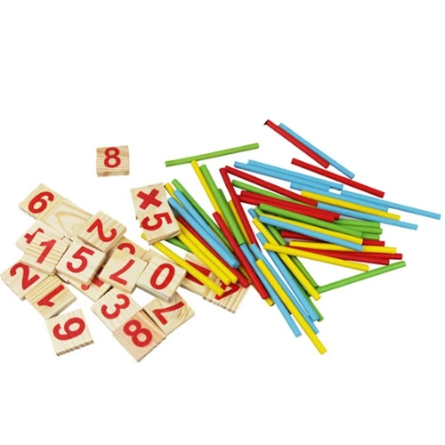 Montessori wooden puzzle children counts kindergartens mathematics teaching aids baby early education math toys digital stick 