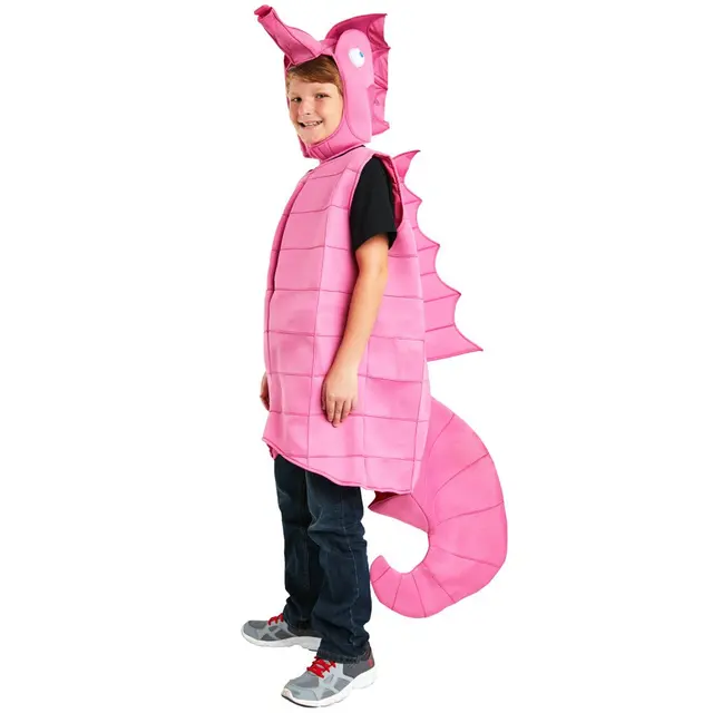 child pink and yellow sea horse costume kids marine animal costumes child halloween party costume