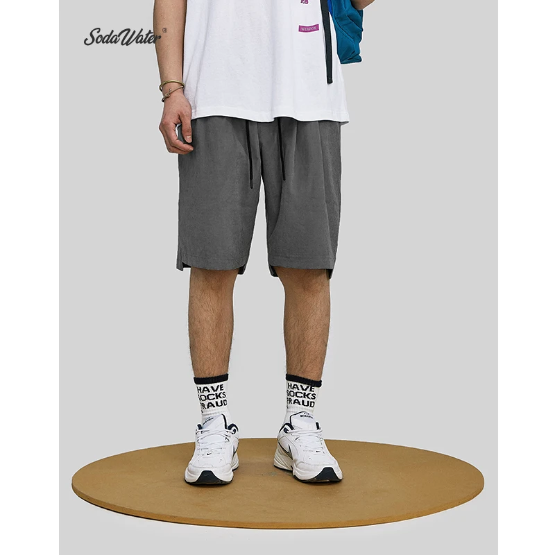 Сода воды мужские повседневные хлопковые свободные шорты мужские тренировочные брюки мужские фитнес, бодибилдинг, тренировка мужские модные летние шорты 9343S