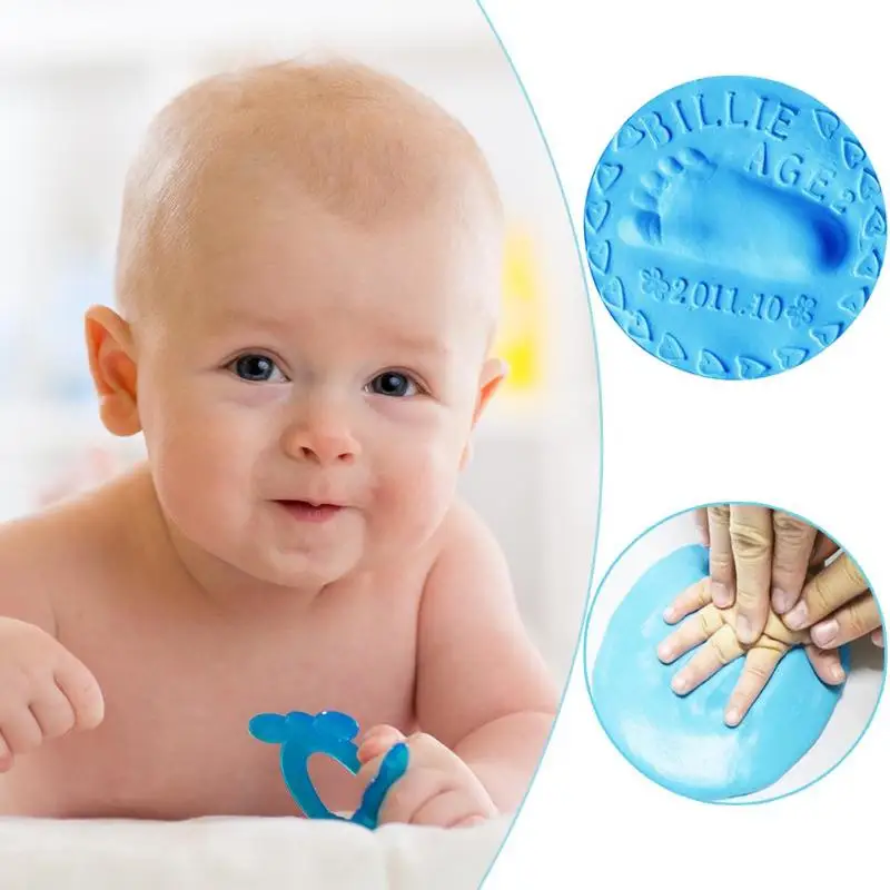 2 шт Новорожденный отпечаток руки ребенка отпечаток ноги производители 0-6 м младенческие воспоминания запись Ультра-легкая глиняная резиновая грязь, пластилин Inkpad доступ