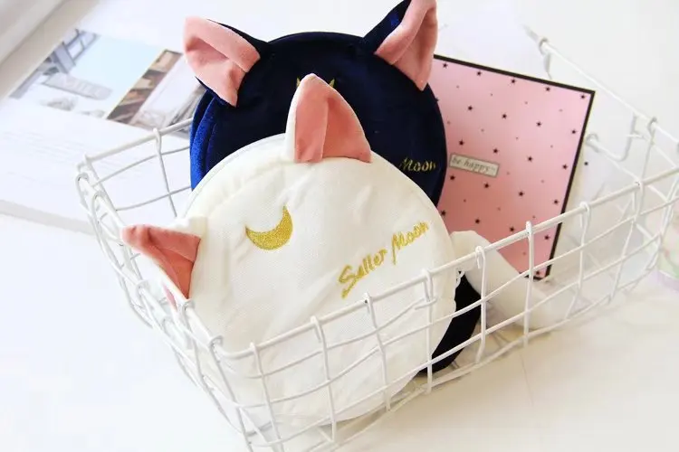 

anime card captor sakura sailor moon plush luna cat cosmetic Makeup Bag bag pouch costume