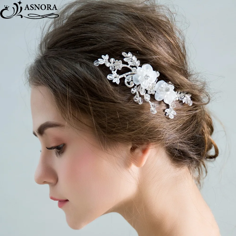 

ASNORA Chich Simple Bridal Hair Combs with See through Crystals Wedding Hair Combs for Brides Headpieces