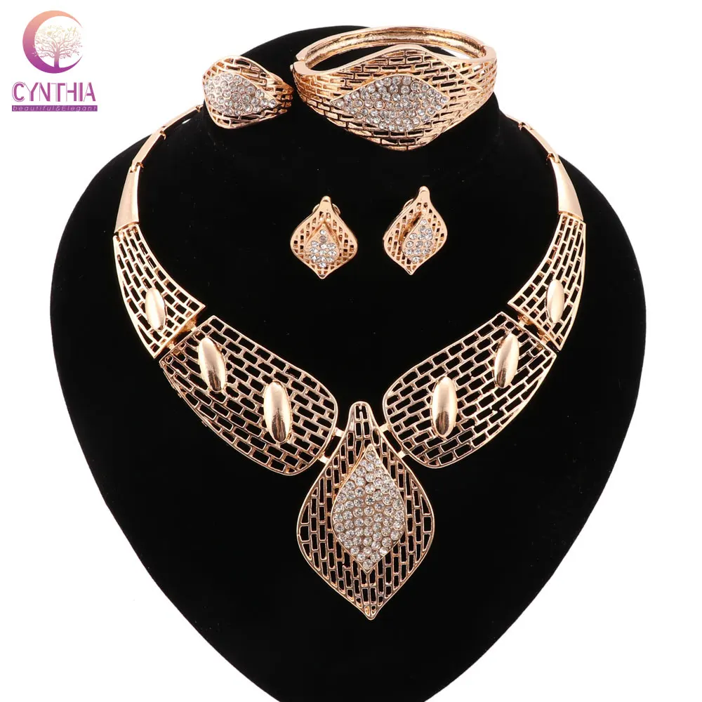 Women Trendy Jewelry Sets With Earrings Statement Necklace For Party