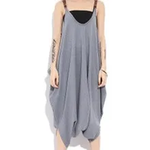 Летние женские свободные модные подтяжки midlelowolevel комбинезон больших размеров Брюки