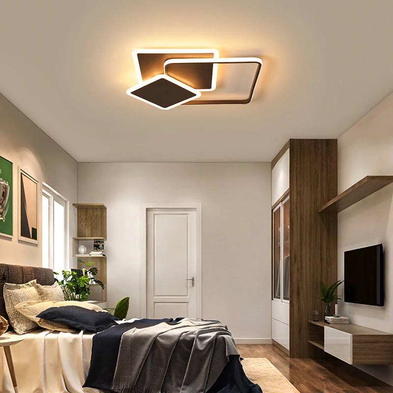

New Creative Brown/White Modern LED Ceiling Lights For Foyer Bedroom light fixtures Aluminum+iron Ceiling Lamp lamparas de techo