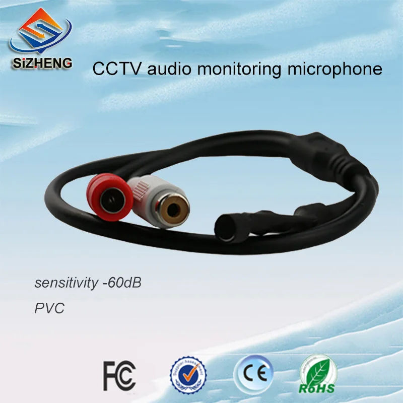 

SIZHENG SIZ-110 PVC mini sound pick up CCTV audio monitoring microphone -60dB for security ip camera