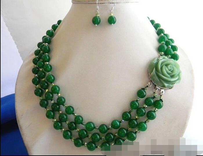 

3Strands 18" 8mm Round Crystal Necklace