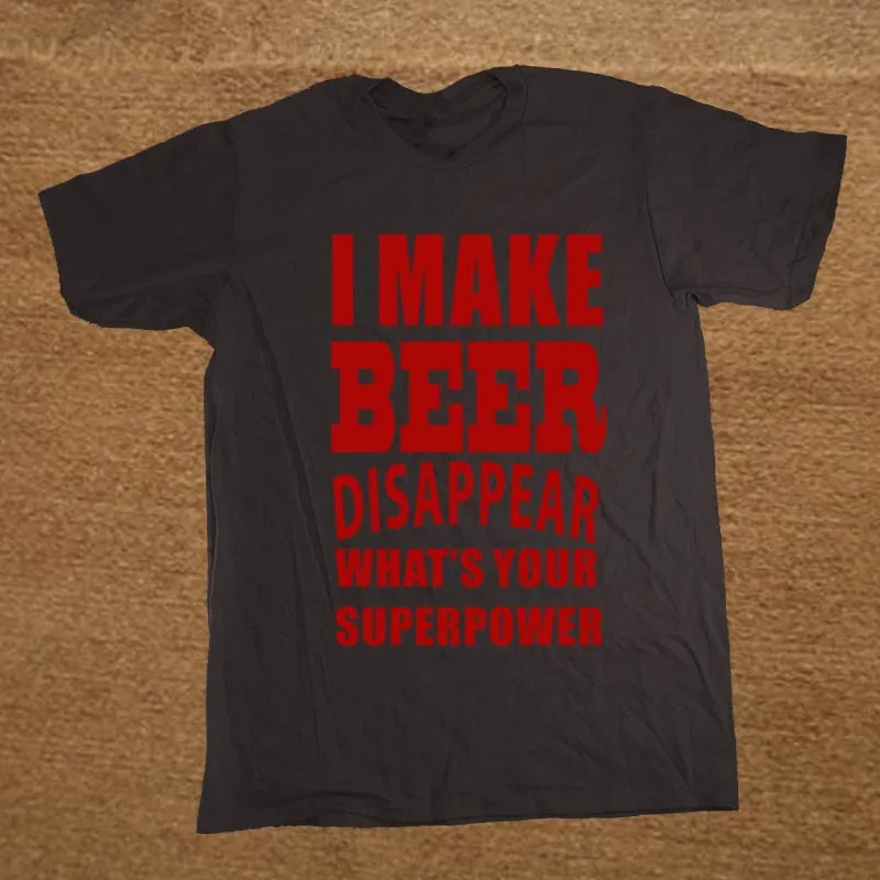 Новинка, забавная футболка с надписью «I Make Beer Dispense Gift for Dad Grandad», Мужская забавная футболка, Мужская одежда, футболка с коротким рукавом - Цвет: black