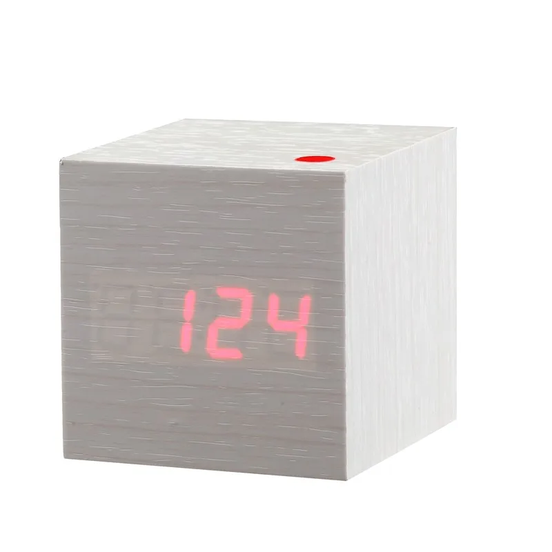 JINSUN многоцветный светодиодный цифровой часы куб звук управление дисплей Электронный настольный настольные часы умный маленький Wekkerer