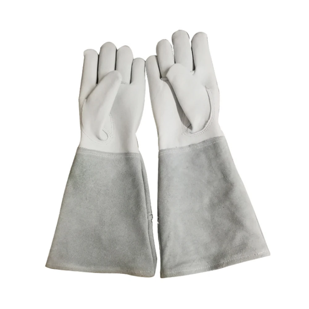 

1 Pair Gloves Unisex Long Pruning Gloves Faux Leather Rose Thorn Gardening Gloves Breathable Protector Gloves