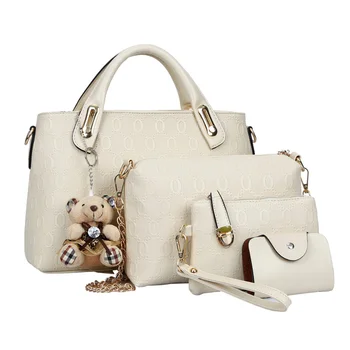 

1 Set Women Lady Shoulder Crossbody Bag Wallet Bear Pendant PU Leather for Travel Best Sale-WT