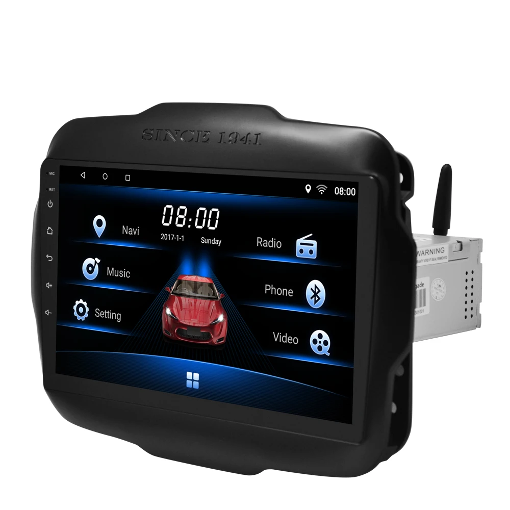 Clearance Car Multimedia player 1 Din Android 7.1 Car DVD For JEEP Renegade 2016-2018  9" 2G/16G touch screen Car Radio GPS 2