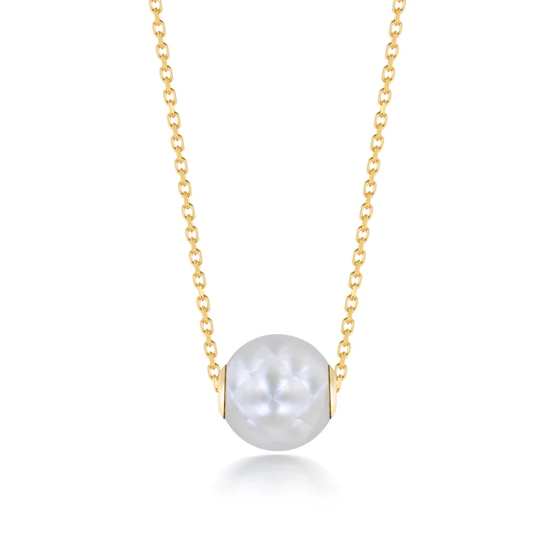 Ожерелье с жемчужной подвеской в виде морской воды|chain necklace pendant|chain pendantreal 18k gold |