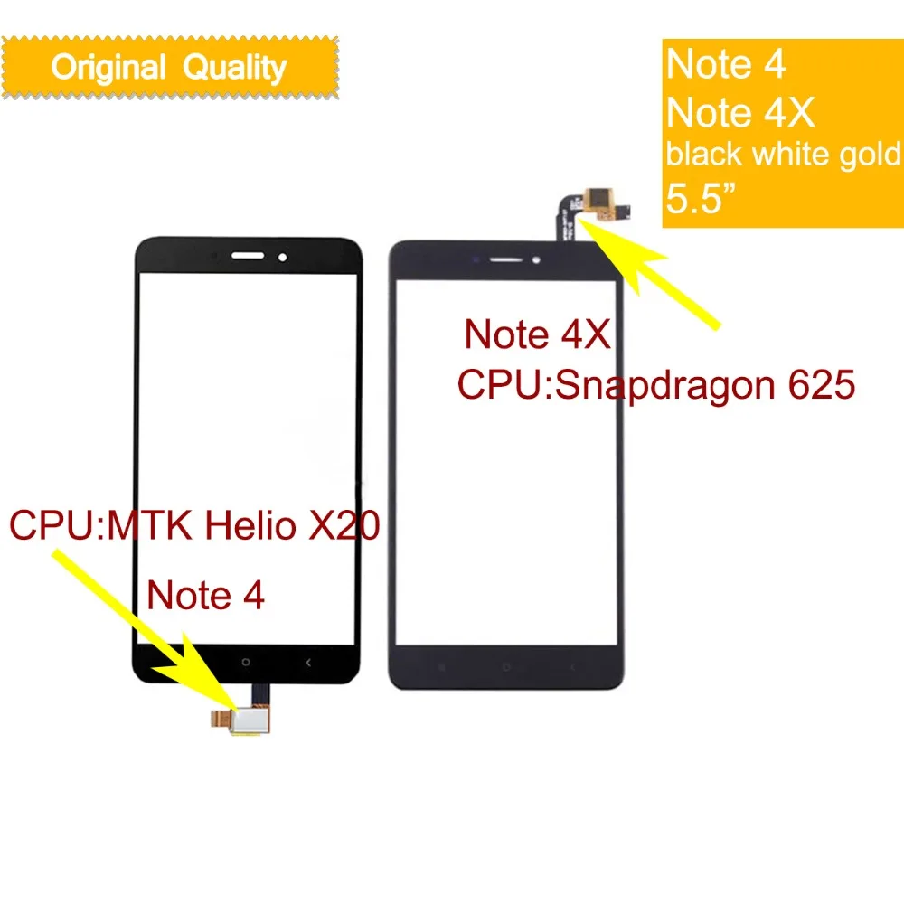 Для Xiaomi Redmi Note 4 сенсорный экран дигитайзер для Redmi Note 4X Сенсорная панель сенсор ЖК-дисплей Переднее стекло Note4