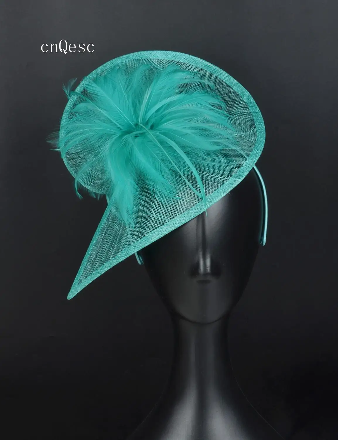 

2019 Red sinamay fascinator headpiece Kentucky Derby wedding races bridal shower mother of the bride w/feather