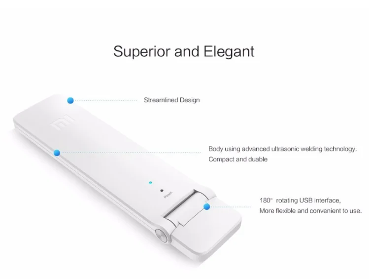 Xiaomi Mi portable wireless amplifier Repeater 2 Wireless Router Signal Expander Amplifier 11N 300Mbps