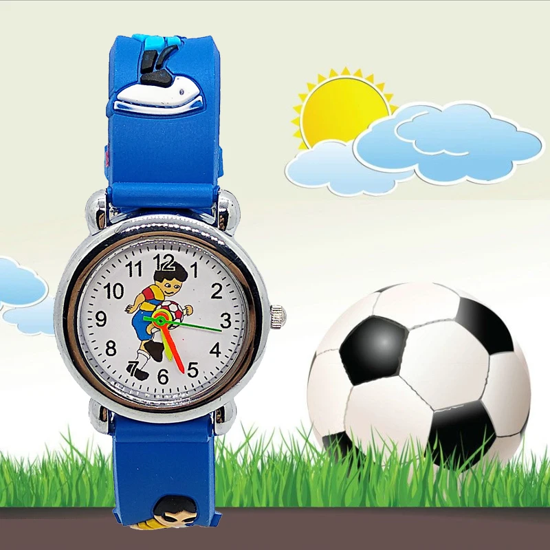 Ребенок спорта на открытом воздухе футбольные часы Футбол дети часы для маленьких девочек и мальчиков часы Дети Кварцевые наручные часы