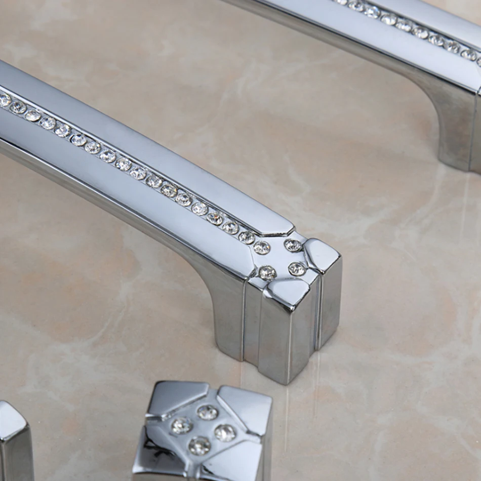 160mm Solid Bookcase Door Handles Chrome Villadom Handle