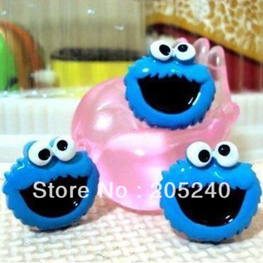 

20pcs Hot Sale Kawaii Resin Cookie Monster Cabochons For DIY Phone Decoration