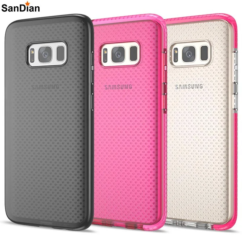 

SanDian Cover For Galaxy S8 S8 Plus Phone Cases Shell Shock-Proof Soft Mesh Drop TPU Case for Samsung Galaxy S8 Phone Bag