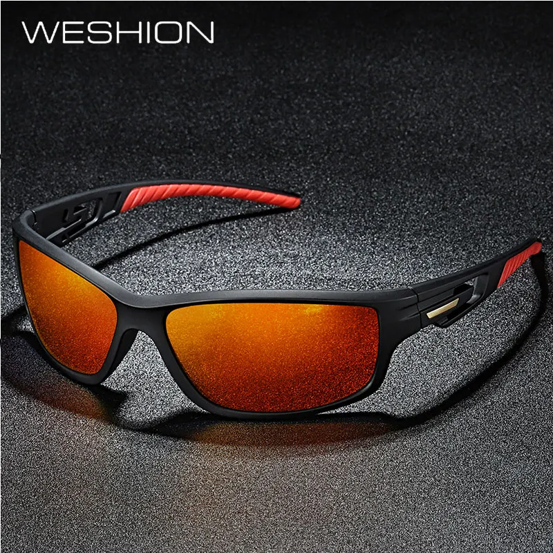 WESHION спортивные солнцезащитные очки Для мужчин поляризационные Брендовая дизайнерская обувь снаружи солнцезащитные очки 2018 TR90 очки best