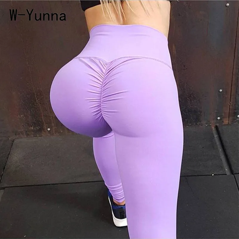 W Yunna Big Ass Solid Color Sexy Women Legggings Ankle Length Slim Push