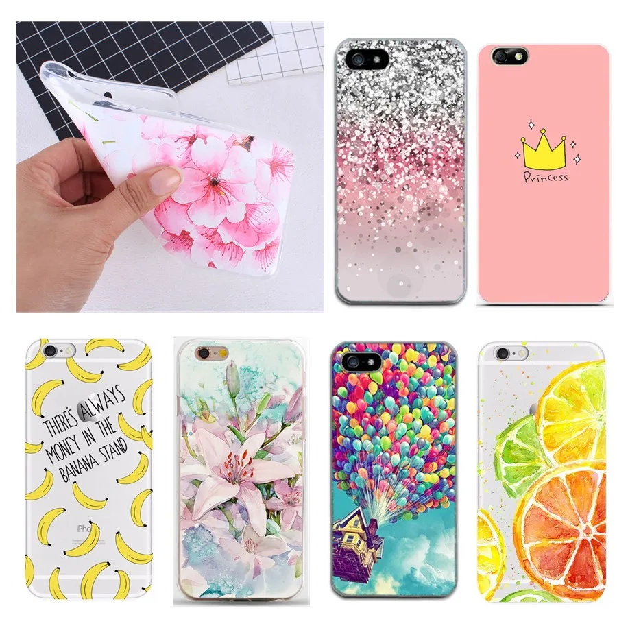 Flower Case For iPhone 7 Plus 6 6S 5 5S SE Floral Red Rose Clear Silicone Phone Bags Cover Cases | Мобильные телефоны и