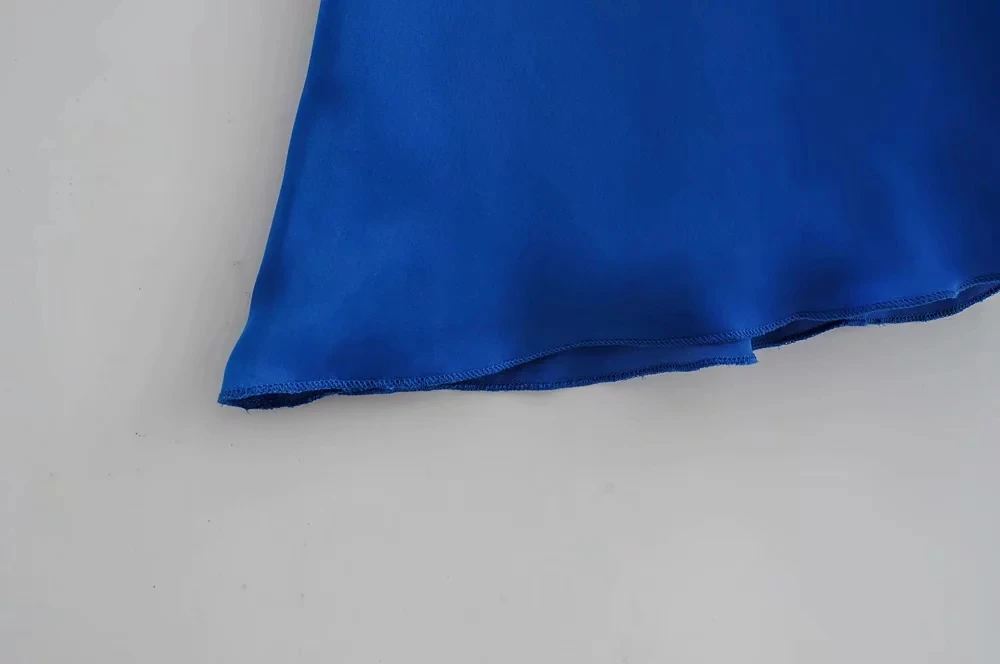 Увядшая Англия стиль сатин блеск синий миди Асимметричная миди юбка женская faldas mujer moda сбора талии длинные юбки женские
