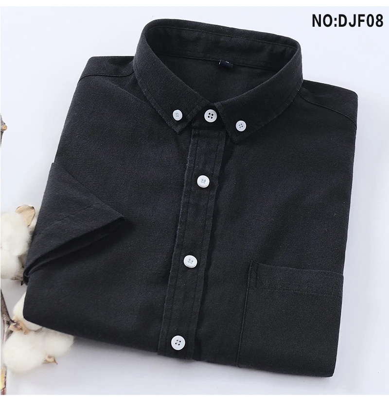 2019 Camisa Social мужские рубашки с коротким рукавом из ткани Оксфорд удобные повседневные однотонные мужские рубашки с воротником на пуговицах