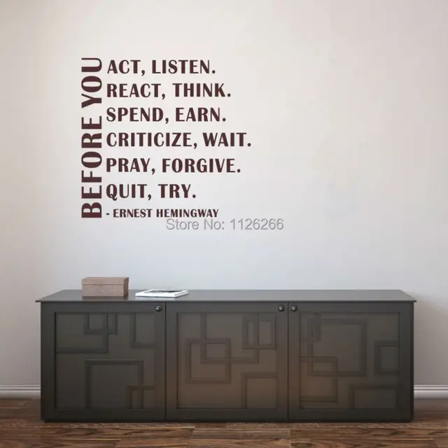Living Room Sayings aliexpress : buy ernest hemingway sayings before you act Living Room Sayings aliexpress : buy ernest hemingway sayings before you act