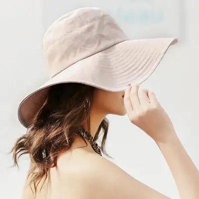 SUOGRY, весна-лето, женские шляпы от солнца, с большими широкими полями, хлопок, Панама, шляпа для пляжа, Панама, шляпа, козырек, для пляжа, Chapeau Femme, Новинка - Цвет: beige