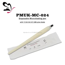 50 шт. ручка для микроблейдинга# 18U одноразовая бровь ручная ручка Перманентный макияж ручка для бровей ручной работы инструмент Татуировки Ручка
