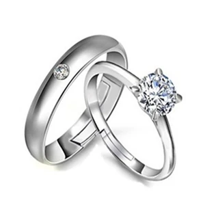 Couple Style Корейский стиль S925 оригинальные влюбленные Свадебные Кольца для пары кубический циркон помолвка изящный boho простой тонкий anilloKCJ29 - Цвет основного камня: Couple Style