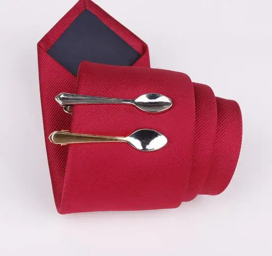 

Men's Tie Clip Cute Spoon Shape 2 Color Tie Bar Pins Top Quality Tie Clips Men's Jewlery Accessory Wholesale 20pcs/lot