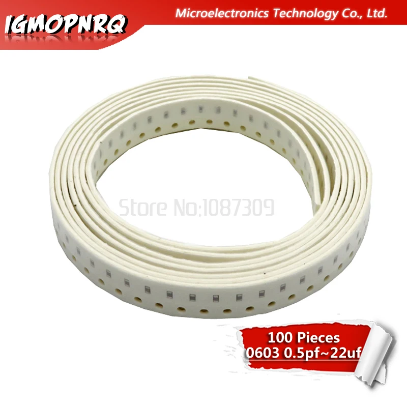100 шт. 0603 50В SMD Плотная пленка IGMOPNRQ чип многослойный керамический конденсатор 0.5pF 22
