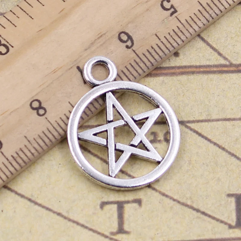 

10pcs/lot Charms star pentagram 24x20mm Tibetan Silver Pendants Antique Jewelry Making DIY Handmade Craft for Bracelet Necklace