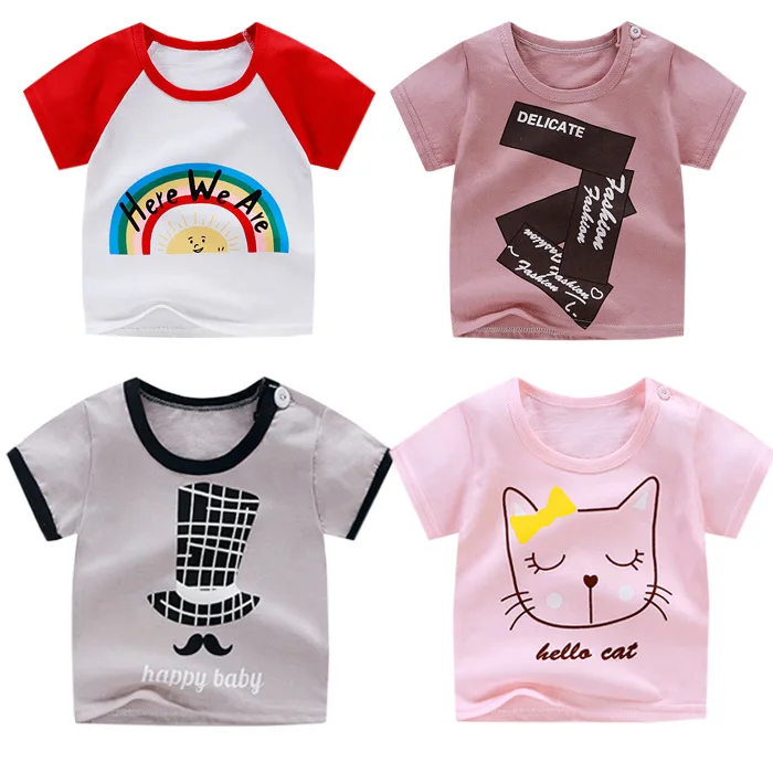 

Summer Cotton Short Sleeve Child T-shirt for Boys Girl Children Cartoon Animal Print Clothes For Babies Modis Bobo Choses Roblox