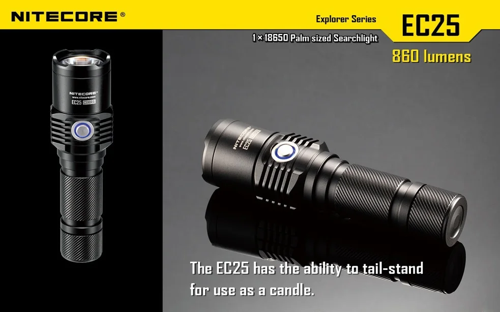 Оптовая продажа Бесплатная доставка NITECORE EC25 фонарик CREE XM-L U2 светодиодный 860 люмен фонарик (1*18650/2 * CR123Battery)