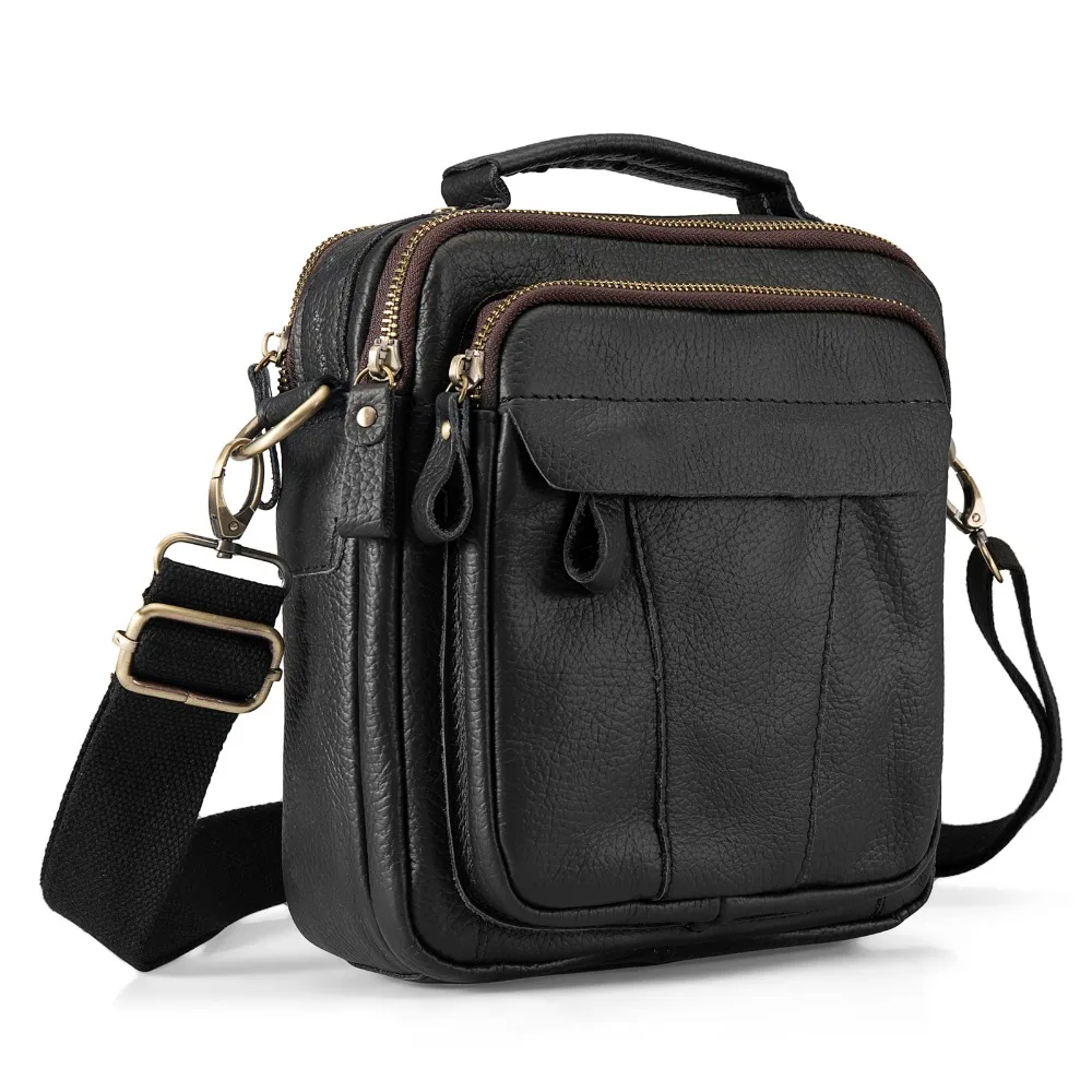 

Quality Leather Male Casual Design Shoulder Messenger bag Cowhide Fashion Cross-body Bag 8" Tablet Tote Mochila Satchel bag 149b