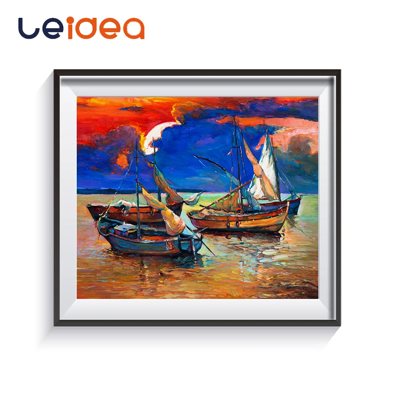 

Paint By Number Sailing Boat On The Lake Canvas DIY Digital Oil Painting By Numbers Home Decoration Craft Coloring Art