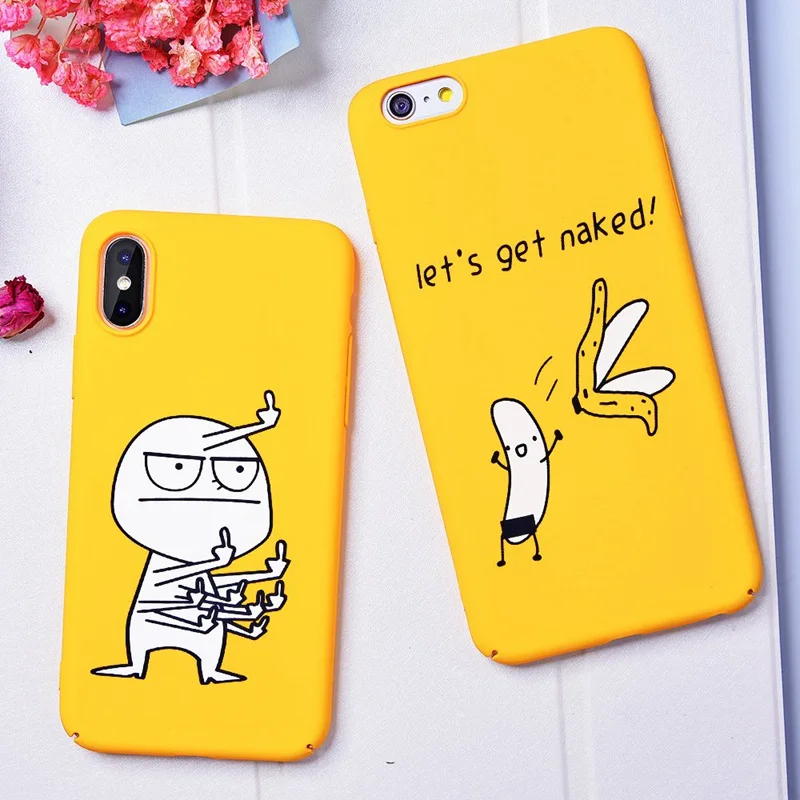 Hisomone Funny Cartoon Phone Case For iPhone 6 6S Plus Case Cute Patterned Back Cover For iPhone 8 7 Plus X Cases Yellow Capa