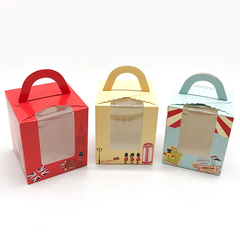 

20pcs Circus Red Soldier Candy Box With Window For Wedding Kids Birthday Party Supplies Candy Cookie Cake Packaging With Holder