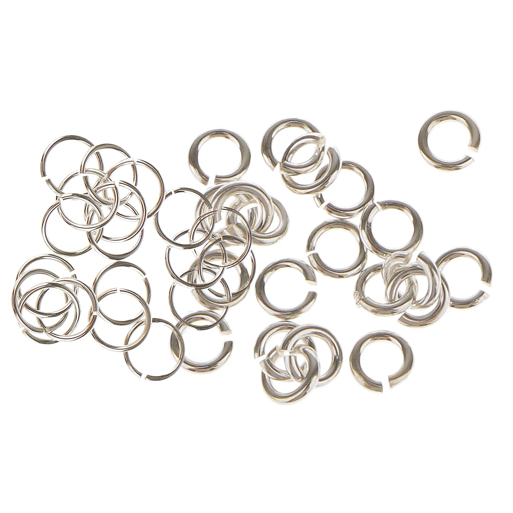 40Pcs 3mm & 6mm 925 Sterling Silver Open Jump Rings Split Rings For DIY