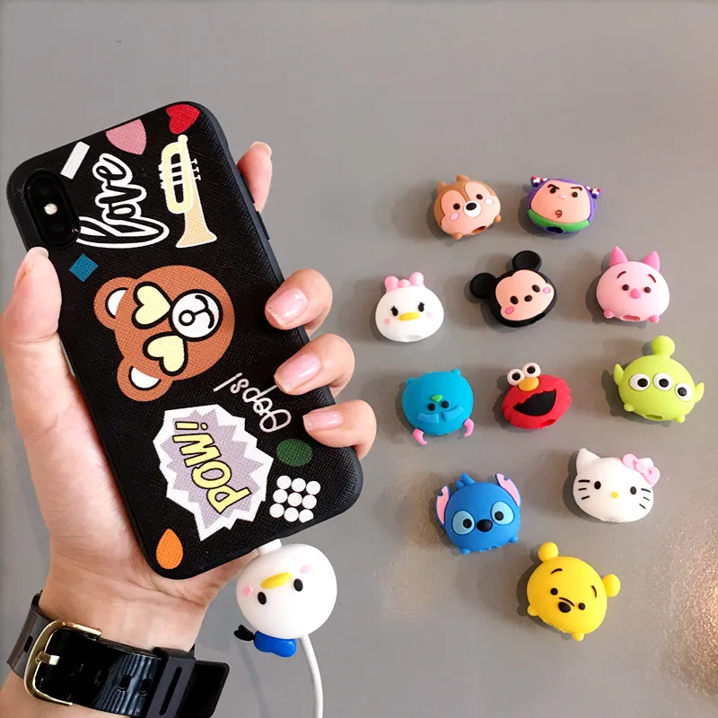 

Cartoon USB Cable Earphone Headphones Cover For iPhone Android Cable Data Line Protection Sleeve For iPhone 5S SE 6 6S 7 8 plus